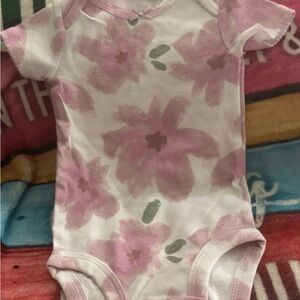 Pink Floral Baby Onesie
